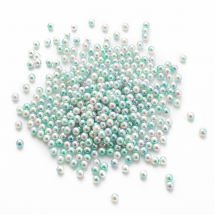 Kulki Akryl, Tęczowe Gradient Syrenki, Imitacje Pereł, Bez Otworu, Okrągłe, Turkusowy, 4mm, ok. 600szt/20g (13WB30967)
