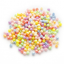 Koraliki Akryl, Tęczowy, AB Powłoka, Nieprzezroczyste, Okrągłe, Mix, 6x5.5mm, Otwór 1.8mm, około 520szt/50g (13WB31007)