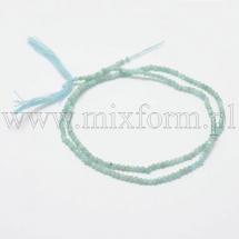 Koraliki Naturalny Amazonit, na nitce, Fasetowane, Okrągłe, 2.5mm, Otwór 0.5mm, około 157szt/38cm/nic, (13WB31056)