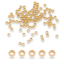 Koraliki-Przekładki, Dystansowe, Stal Nierdzewna, Rondel, Pozłacany 24K, 1.5x0.8mm, 100 szt (13WB31100)