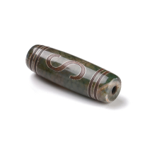 Koraliki Tybetański Styl Naturalny Agat Dzi Rui, Owalne, 28.5-32x10-12.5mm, Otwór 1.5-3mm, 1szt (13WB31251)