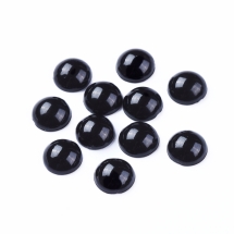 Oczy Plastikowe do Lalek i Zabawek, Półokrągłe, Czarny, 10х4mm, 100szt (13WB30849)