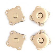 Zapięcie Magnetyczne do Torebki lub Portfela, Kolor: Jasny Złoty, 14x14x4mm, 2 zestawy (13WB31257)