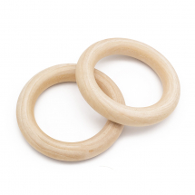 Łącznik Kółko, Drewniane, do Macrame, Surowe, Beżowy, 86-88x15mm, Wewnątrz 58.5mm, 2szt (13WB30822)
