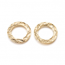 Конектор Кільце, Латунь, 2 отвори, Стійке Покриття Золото 18К, 21х0.4мм, отвір 1.2мм, Внутркнний діаметр 14мм, (13WB30824)