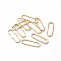 Łącznik, Mosiądz, Owalny, Pozłacany 18K, 20x6x1mm, Wewnątrz 18x4mm, 10szt (13WB30825)