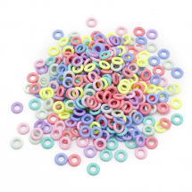 Łącznik Kółko, Akrylowy, Kolor: Mix, 10x2mm, Wewnątrz 5mm, około 320szt/50g (13WB30859)