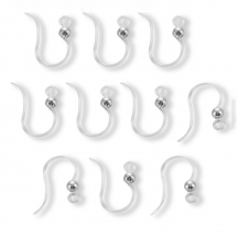 Bigle Haczyki do Kolczyków, Eko Plastik z Kulką ze Stali Nierdzewnej, 15.5x8x0.7mm, Otwor 1.2mm, 10szt (13WB30926)