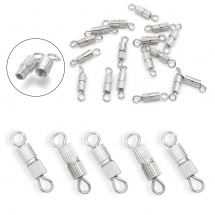 Zapięcie Skręcane, Śrubowe, Mosiądz, Platyna, Długość 14mm, Zapięcie 7x3mm, Otwór 1.8mm, 20szt (13WB30931)