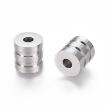 Koraliki Stal Nierdzewna z Rowkami, Kolumna, 10.5x10mm, otwor 3mm, 2szt (13WB30933)