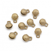 Кулони Дзвіночки, Латунь без Покриття, із Зображенням Тигра, 13х11х8мм, Отвір 1мм, (13WB30947)