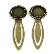 Закладка для Книг Сеттинг, під Кабошон, Сплав, Колір: Бронза, 78х58х3мм, Платформа 20мм, (13WB30968)