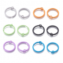 Zestaw Kółko Zamek, Żelazo, do Breloków i Kluczy, Farbowane, Mix, 30x2mm, Średnica: 24mm, 12szt/zestaw (13WB31038)