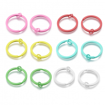 Zestaw Kółko Zamek, Żelazo, do Breloków i Kluczy, Farbowane, Mix, 30x2mm, Średnica 24mm, 12szt/zestaw, (13WB31039)