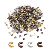 Koraliki Zaciskowe Żelazne, Osłonki Maskująca Crimp, Mieszane, 4mm, Otwór 1.5~1.8mm, 500szt (13WB31095)