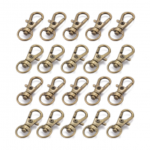 Застібка Поворотний Карабін-Лобстер, Сплав, Колір: Бронза, 30.5х11х6мм, Отвір 5х9мм, (13WB31114)
