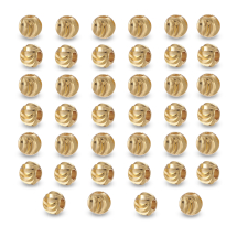 Koraliki, Mosiężne, Powłoka Odporna, Okrągłe, Pozłacane 18K, 3x2mm, 40szt (13WB31119)