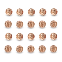 Koraliki Mosiądz, Powłoka Odporna, Różowe Złoto, Ryflowany, 5x4mm, 20szt (13WB31124)