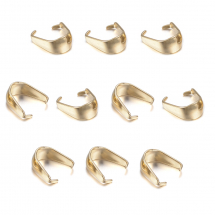Uchwyty do Zawieszek, Stal Nierdzewna, Kolor: Złoty, Rozmiar: 8x7.5x4mm, 10szt/opakowanie, (13WB31132)