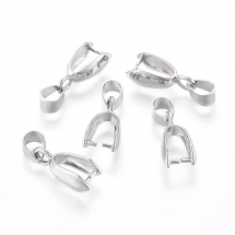 Uchwyt do Zawieszek, Mosiądz, Platyna, 15x8x4mm, Otwór 4x5mm, Rozmiar wewnętrzny: 8x4mm, Pin 1mm, 5szt (13WB31133)