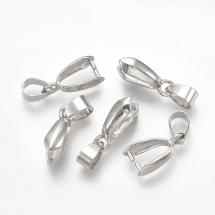 Uchwyty do Zawieszek, Mosiądz, Platyna, 10x6x3mm, Otwór 3.5x4.5mm, Rozmiar wewnętrzny: 4x3mm, Pin 1mm, 5szt (13WB31134)