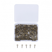 Haczyki Wkręty z Pętlą, do Koralików z Półotworem, Żelazo, Bronze, 10x4x1mm, Otwór 2mm, 300szt/Set (13WB31156)