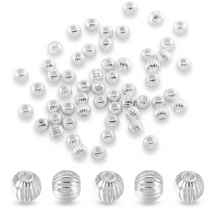 Намистини Металеві Тибетський Стиль, Круглі, Срібло, 4мм, Отвір 1мм, (5WB4891)