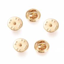 Baza do Odznak i Broszki z Platformą i Zapięciem-Motylek, Stal, Zloto, 12x5mm, otwór 1.6mm, 5szt (13WB31253)