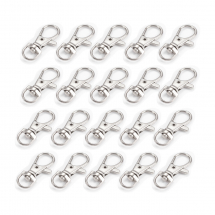 Zapięcie Obrotowe, Karabińczyk-Lobster, Stop, Kolor: Platynowy, Rozmiar: 35x16.5x6mm, Otwór 8.5x5mm, 20szt (13WB31294)