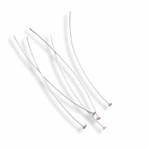 Срібло 925 Піни Гвоздики з Плоским Капелюшком, 44х1.5мм, Пін 0.5мм, (13WB31703)