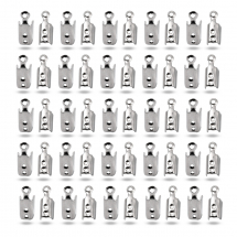 Końcówki Zaciskowe do Sznurka, Stal Nierdzewna, 10.5x4.5x4mm, Otwór 1mm, 50szt (13WB31722)