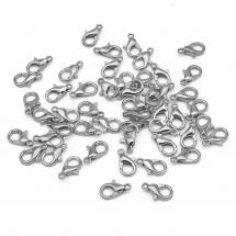 Zapięcia Karabińczyki-Lobster, Stop Cynku, Platynowy, 12x6mm, Otwór 1.5mm, 1000 szt (13WB31723)