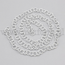 Łańcuszek Aluminiowy Rolo, Nielutowany, Teksturowany, Kolor: Srebrny, Ogniwo: 11.5x2mm, 1m (13WB29416)