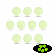 Намистини Акрил Флуоресцентні, що світяться, Круглі, Світло-зелений, 20мм, Отвір 3мм, (13WB31291)