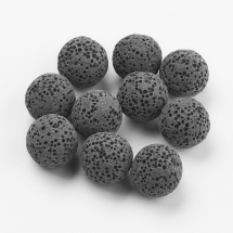 Натуральна Лава Кульки Круглі Нешліфовані Пофарбовані, Сірий, 13-14мм, без Отвори, 10шт/упаковка (13WB31296)