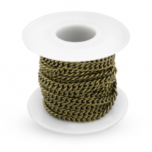 Łańcuszek Skręcany, Żelazny, Owal, Niespawany, Kolor: Brązowy, 4.5x3x1mm, 5m (13WB31362)