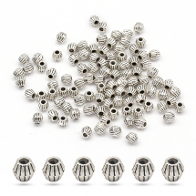 Koraliki Dystansowe, Biżuteria Stop, Bicone, Antyczne Srebro, 4x4.5mm, 100 szt (5WB4857)