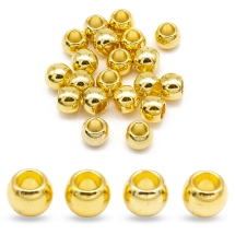 Koraliki Dystansowe, Biżuteria Stop, Owalne, Złoty, 6x7mm, 20 szt (14WB7988)
