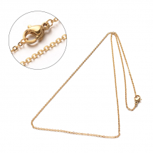 Naszyjnik Łańcuszek Stal Nierdzewna 50 cm, Powloka Próżniowa, Złoty, Ogniwa 2x1.5mm, 1 szt (13WB24056)