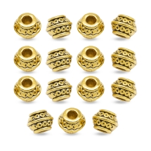 Koraliki Dystansowe, Przekładki, Biżuteria Stop, Rondel, Antyczne Złoto, 9x7mm, 15 szt (2WB27672)