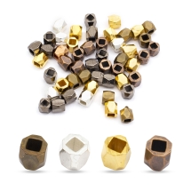 Koraliki Dystansowe, Mosiądz, Fasetowane, Beczka, Mieszane Kolory, 3x3mm, 50 szt (2WB27745)