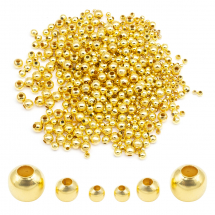Koraliki Dystansowe, Żelazne Okrągłe, Złote, 2~5mm, Otwór 1~2mm, 50 g (2WB27754)