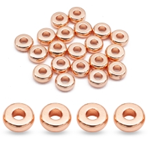 Koraliki Dystansowe, Przekładki, Mosiądz, Płaski Okrągły, Różowe Złoto, 4x1.5mm, 20 szt (13WB26613)