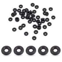 Koraliki Dystansowe, Guma Syntetyczna, Pączek, Czarny, 6x2mm, 50 szt (13WB26623)