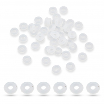 Намистини-розділювачі, Синтетична Гума, Пончик, Колір: Безбарвний, Розмір: 6х2мм, Отвір 2.5мм (13WB26624)