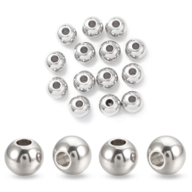 Koraliki Dystansowe, Stal Nierdzewna, Okrągły, 8x6.5mm, 20 szt (13WB26637)