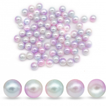 Перли Кульки Намистини Акрилові Райдужні, Градієнт Русалка, Рожевий, 8мм, без Отвори, близько 75шт/20г, (13WB31414)