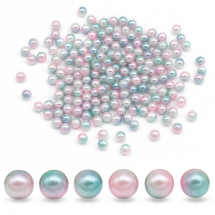 Перли Кульки Намистини Акрилові Райдужні, Градієнт Русалка, Блакитний, 6мм, без Отвори, близько 180шт/20г, (13WB31415)