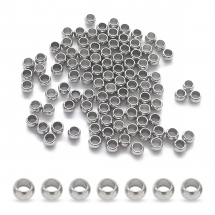 Koraliki Dystansowe, Stal Nierdzewna, Rondel, 3x2mm, 100szt (13WB31450)