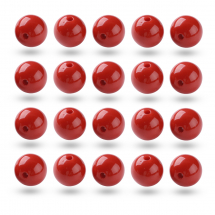 Намистини Акрилові Круглі Непрозорі, Цегляний, 16х15мм, Отвір 2.8мм, (13WB31504)